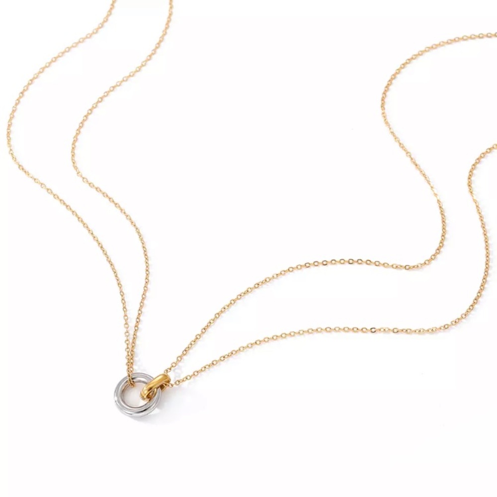 ⚜️𝟯𝟬%𝗢𝗙𝗙 𝗯𝘂𝗻𝗱𝗹𝗲𝘀 𝟯+⚜️ NEW Interlocked Stainless Steel Necklace - Picture 6 of 15